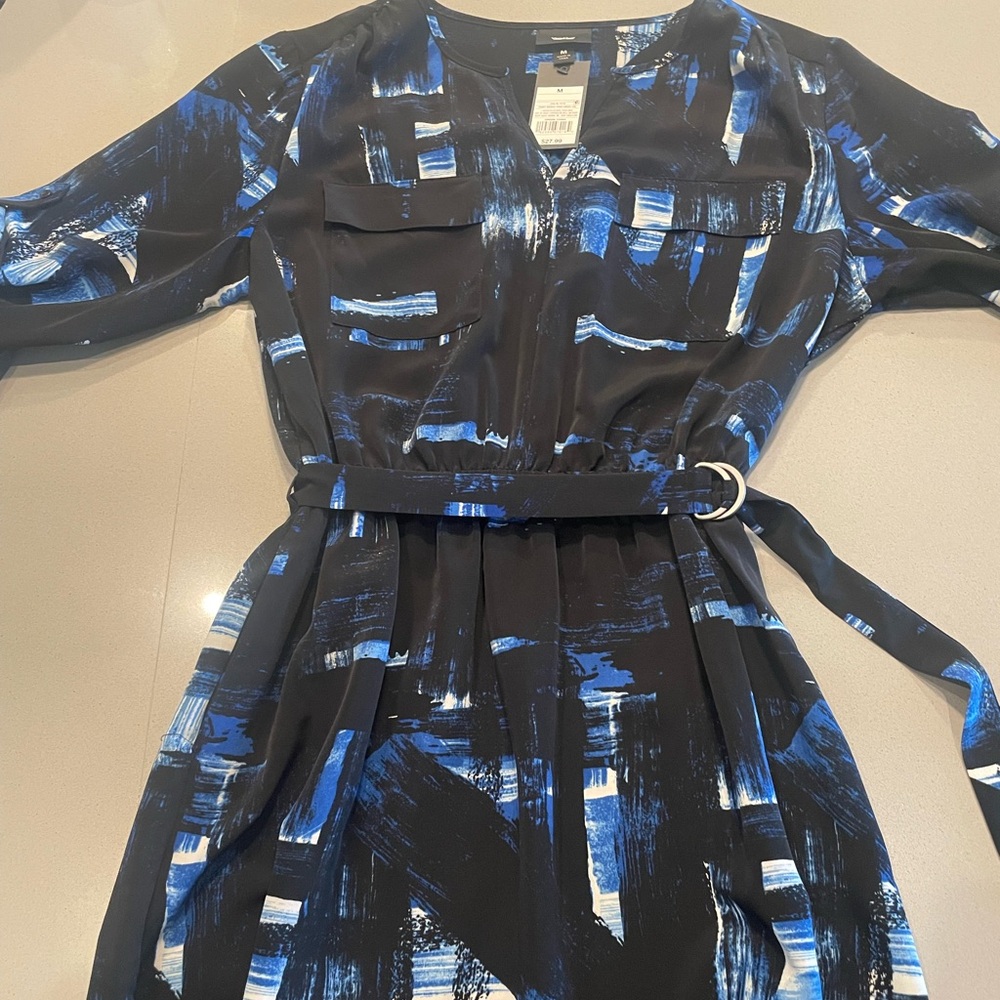 Abstract Blue and Black Dress